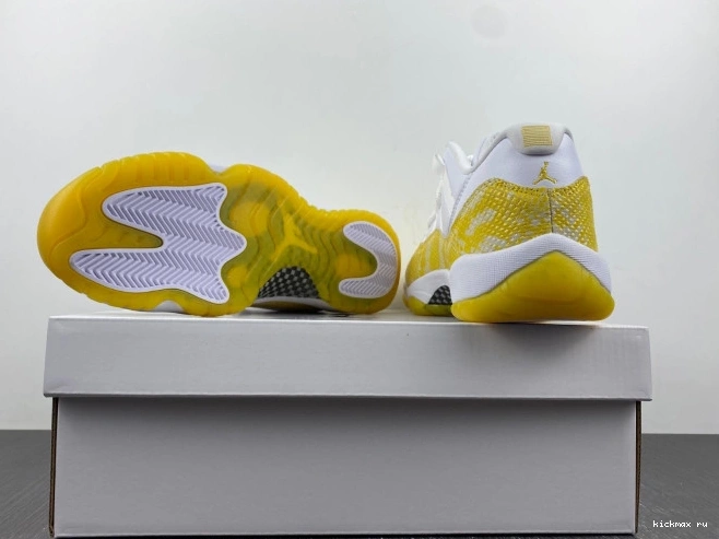 Cheap WMNS Yellow Low Jordan Snakeskin Air 11 AH7860-107 0821